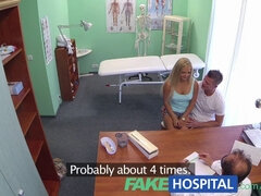 Real blonde girlfriend gets pounded hard by fakehospital boyfriend while the doctor gives his expert medical advice