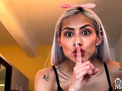 Veronica Leal's mouth is the ultimate point of view for this hot amateur clip