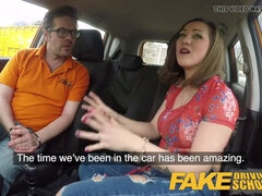 Betty Foxxx & Ryan Ryder in a wild fake driving lesson with big fake tits & hard cock