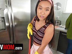 Christy Love teaches stepson and stepdaughter how to be taboo with her tight Asian pussy