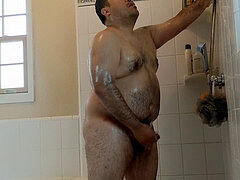 Real spycam I caught me spouse wanking off in the shower!!