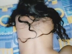 Sri Lankan Tamil girlfriend gets her big natural tits fucked and receives a creamy creampie as a reward