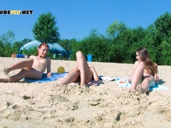 Amateur, Nana, Plage, Nue, Nudiste, Public