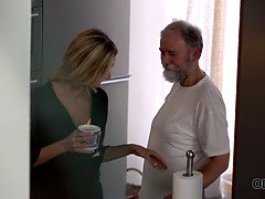 Jenny Smart and her young man indulge in some steamy old-man sex & pussy play