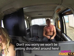 British MILF Rebecca More orgasms hard while taking a hose from a fireman in a taxi