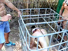 super-cute captive twink gets torn up, pissed on and more outside