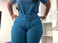 Patient with oiled ass recorded in the office
