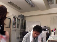 Horny Japanese slut in Crazy Office, Fishnet JAV clip
