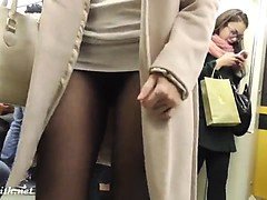 Jeny Smith seamless pantyhose subway pink slit adobe flash