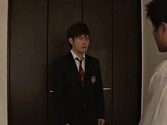 Japanese stepdad and stepson have sex