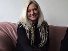 Beautiful blonde MILF gets fucked black lace