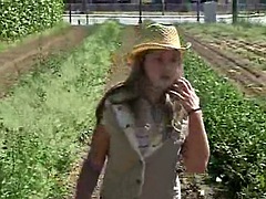 Sexy teen Little April is doing a little gardening