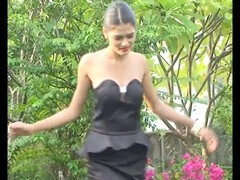 Naked Indian MILF Ziva Galore enjoys stripping in the garden