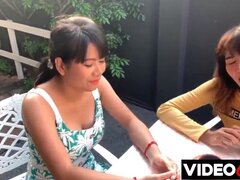 Asian babes easily agree to have sex in the hotel room