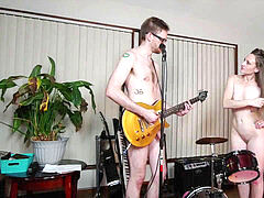 Rock Out with your Cock Out: first-timer couple Music, ravaging, and Facial
