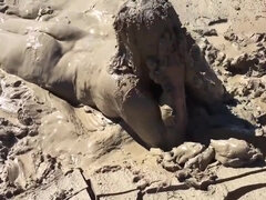 Stuck And Horny - Big tits covered in dirt and mud - fetish solo with BBW brunette mom