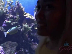 Asian Babe Aria Skye's Aquarium & Beach Adventure - POV Amateur