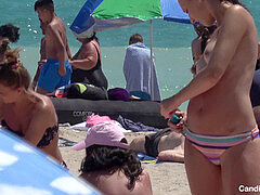 Sexy Topless Bikini cameltoe Teens beach voyeur Spy web cam Hd flick