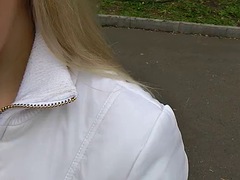 Extreme outdoor sex with a cute blonde