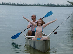 Lakeside pleasure with a dangerously pasty girl