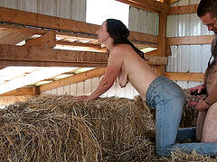 MILF snatch Needs a superb Farmhand in the Barn, She gulps Sweaty Cum