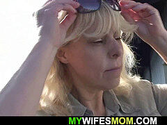 He caught hotwife with ash-blonde mommy inlaw