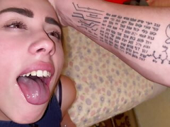 Step daughter gives Sloppy Fellatio & takes Dick Messy PT 1