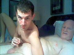 grandpa and young dude play on cam