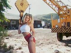 Construction workers slide his cum cannons inside sexy blondes cum bucket