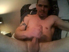 Str8 tatted dude squirts a Nut #20