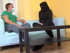 Busty Muslim woman spread her legs for medical test