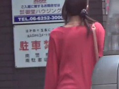 Japanese cuties flash hairy pussies while peeing in public