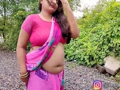 Mehara shows off her big natural tits and mesmerizing blue saree to become the ultimate Asian MILF