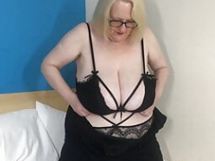 Sally in one of her skimpy black outfits