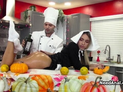 Oily dinner table anal with chef Nick