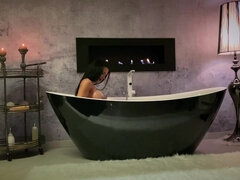 Shalina Devine - Classy Shalina Devine romantic anal toying at the bathtub - Shalina devine