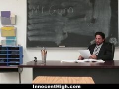 Principal Tommy Gunn pounds innocenthigh schoolgirl in classroom roleplay