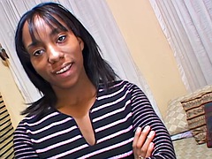 Amateur college girl tries to make her first porn in ebony POV video