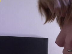 Blond, Kukk suging, Sperm skott, Dominans, Hardcore, Hd, Sexy undertøy, Dasking