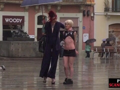 Bondage domination sadisme masochisme, Blonde, Gode, Domination, Talons, Nue  à poil, De plein air, Public