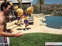 Hot cheerleader Presley Hart fuck outdoors