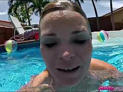 Fucking stepmom by the pool was amazing!