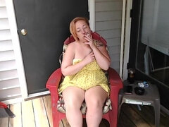 Afternoon Smoke on Balcony with Squirt and JOI