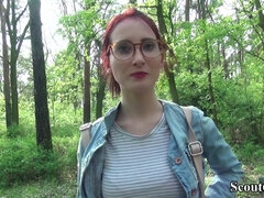 GERMAN SCOUT - REDHEAD SCHOOLGIRL LIA SEDUCE TO FUCK PUBLIC FOR MONEY - Lia louise