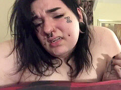 Bbw stor vacker kvinna, Sperma shot, Goth