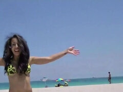 Exhibitionist Wife #114 - Nikki Brazil Micro Thong and TOpless On A Public Beach Dare!
