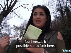 Big cock Serbian beauty gets pounded hard in public by a hot public agent