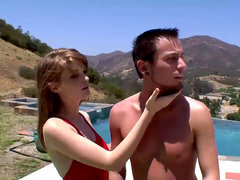 red Headed Lifeguard Gets furry vag Fucked