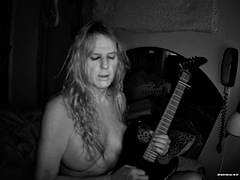 Lizzy Yum BEHIND THE SCENES October 2023 RETRO SHEMALE guitars, nipples and tits