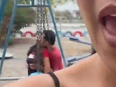 アメリカ人, 爸, 自家製, キス, ラティーナ, 母, アウトドア, 三人